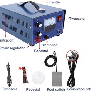 HPDONM 2 in1 Pulse Sparkle Spot Welder Gold Silver Platinum Jewelry Welding Machine 50A 300W Professional Jewelry Tool,AC 220V/110V