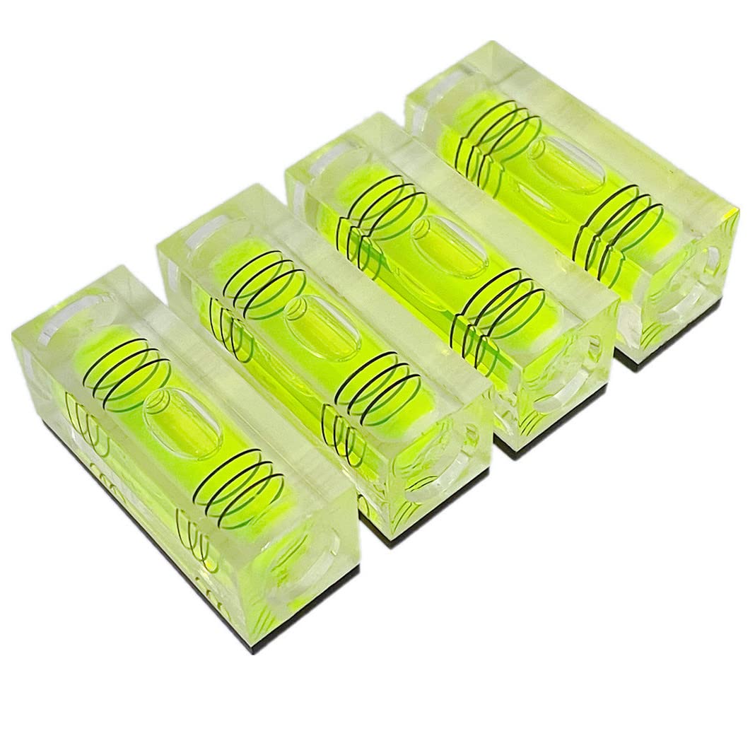 YMGBHNKJLS 4Pcs Magnetic High Precision Mini Level Bubble 40x15x17mm Small Bubble Spirit Levels Three Line Horizontal Level