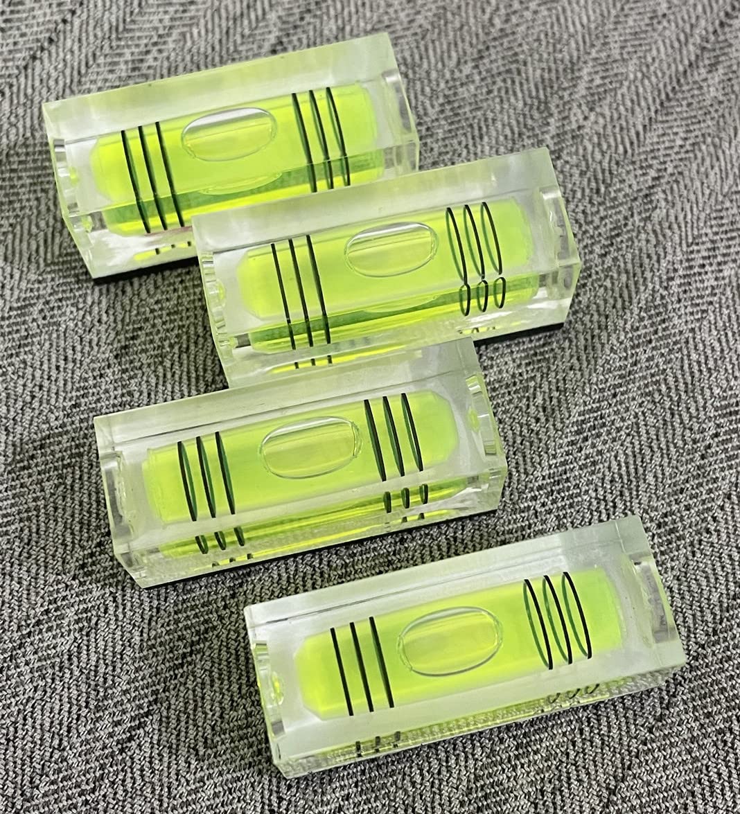 YMGBHNKJLS 4Pcs Magnetic High Precision Mini Level Bubble 40x15x17mm Small Bubble Spirit Levels Three Line Horizontal Level