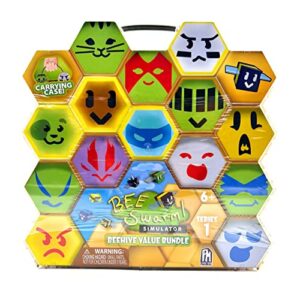 bee swarm simulator – bee hive value bundle (5 action figures & 5 collectibles, series 1)