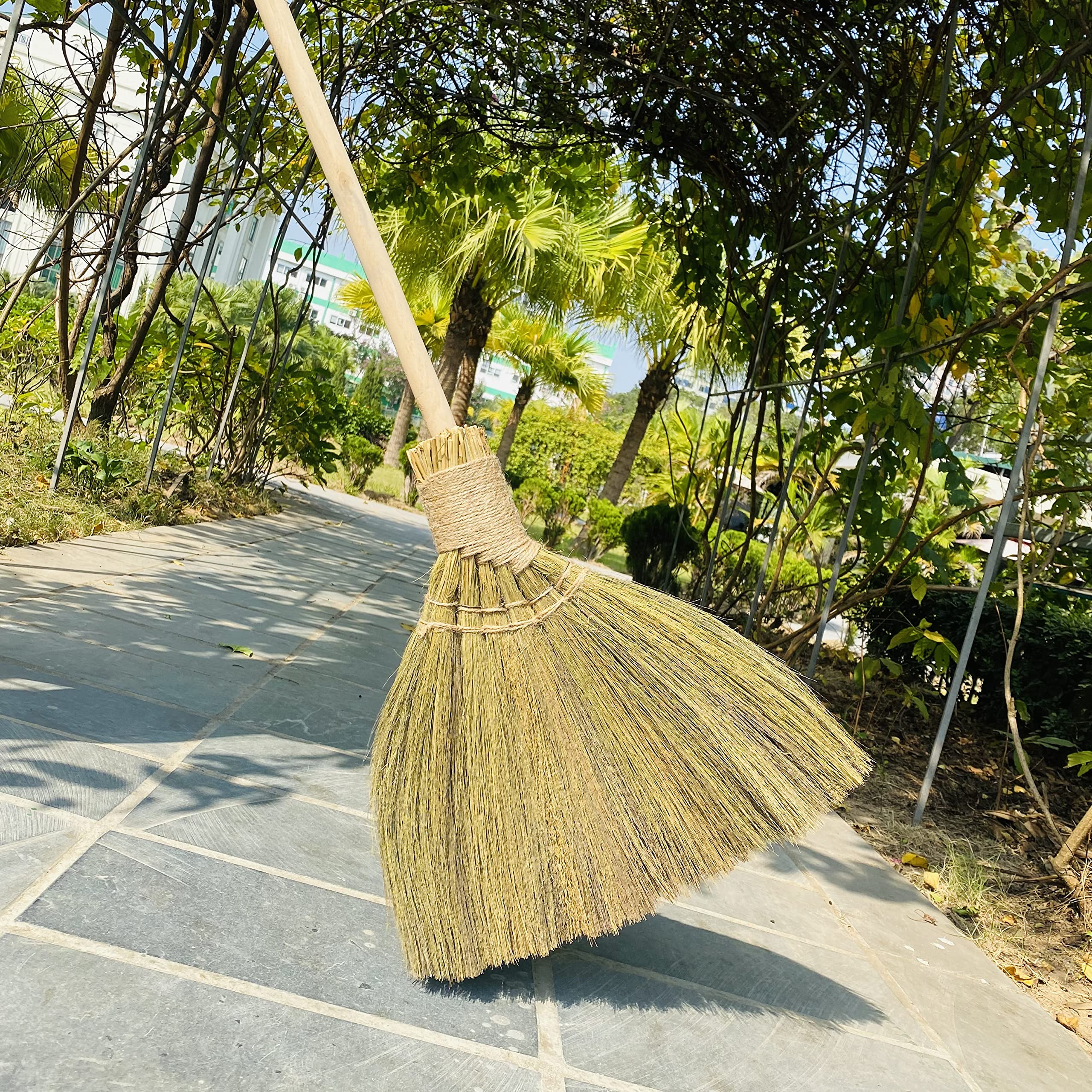 TTS For Home Handmade Whisk Sweeping Broom - Vietnamese Straw Soft Broom - Broom Decorative