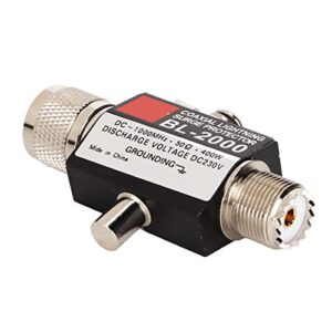 coaxial arrestor, pl259 female to male 400w low loss vswr lightning surge protector coaxial arrester for building antenna for transceivers, receivers, etc