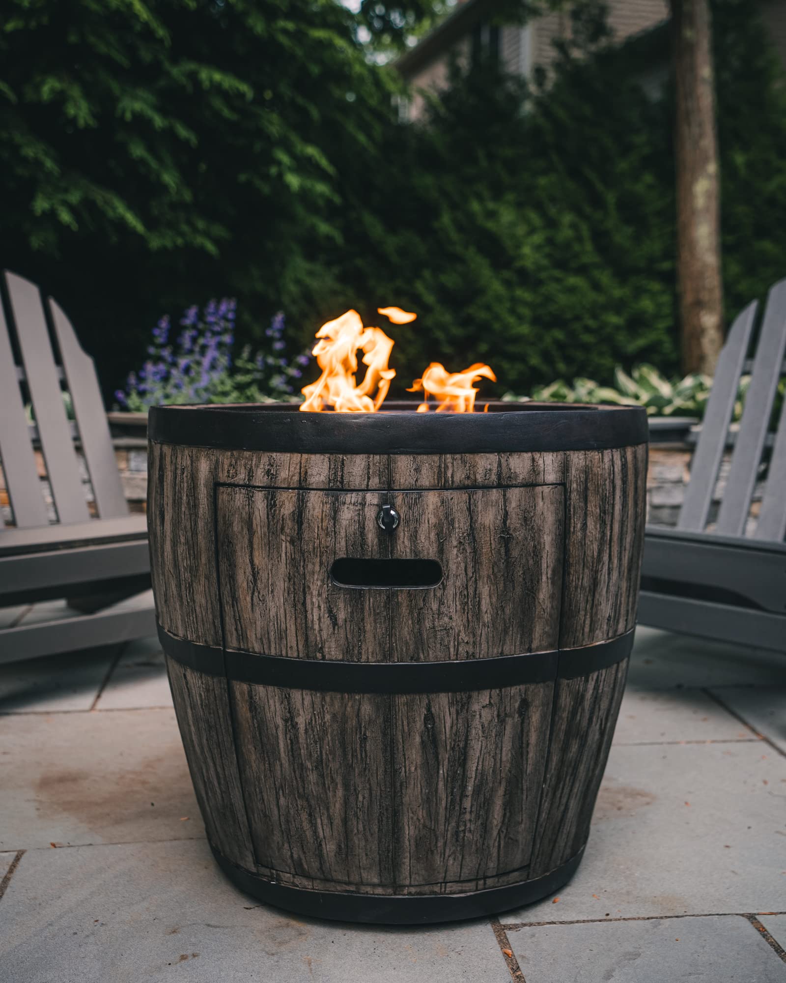 Global Outdoors Wine Barrel Gas Fire Pit 27L X 27W X 24H