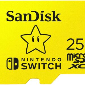 SanDisk 256GB MicroSD Nintendo Switch Micro SDXC Memory Card for Switch & Switch Lite SDSQXAO-256G Super Mario Star Design Bundle with (1) GoRAM Card Reader (256GB, 1 Pack)