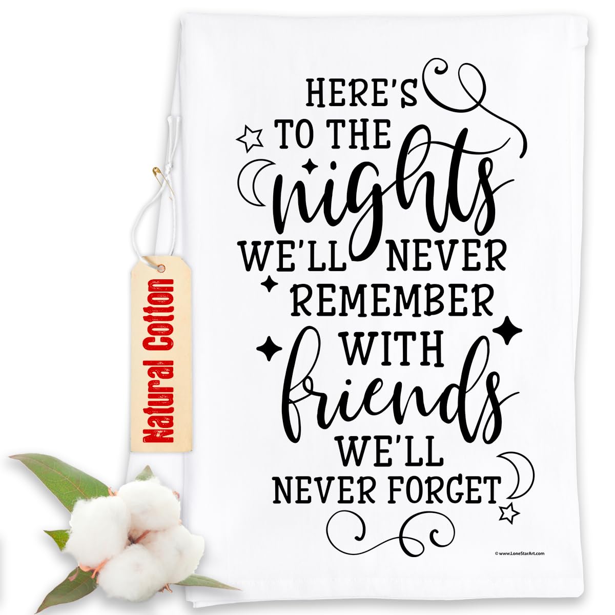 Here's To The Nights We'll Never Remember With Friends We'll Never Forget - Funny Kitchen Tea Towels - Decorative Dish with Sayings, Housewarming Gifts Multi-Use Cute for Women and Moms