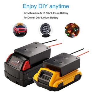 Power Wheels Adapter, Battery Adapter Conversion Kit for Dewalt 20V and Milwaukee M18, with Switch and 3 Pcs Fuse, with 12 Gauge Wire, Good Power Convertor for DIY Your Projects ZSOUUI