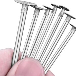 Luo ke 7 Pcs Diamond Cutting Burr, 1/8'' Shank Diamond Burs Stone Carving Sets For Dremel Rotary Tools