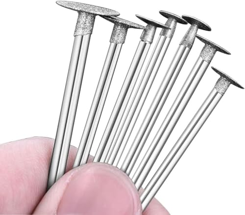 Luo ke 7 Pcs Diamond Cutting Burr, 1/8'' Shank Diamond Burs Stone Carving Sets For Dremel Rotary Tools