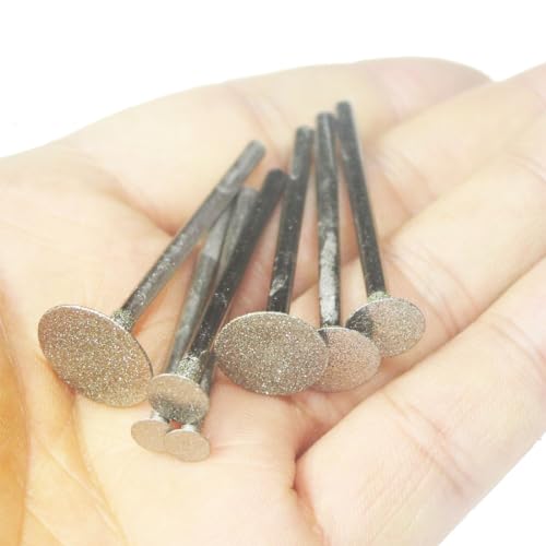 Luo ke 7 Pcs Diamond Cutting Burr, 1/8'' Shank Diamond Burs Stone Carving Sets For Dremel Rotary Tools