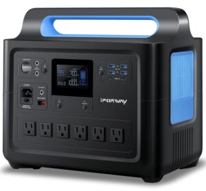 𝐢𝐅𝐎𝐑𝐖𝐀𝐘 1228wh portable power station, 6 * 1000w ac outlets (2000w surge) ups backup lifepo4 battery, fast charging 2 hrs, 2 usb-c 100w max, solar generator for emergency home outdoor camping
