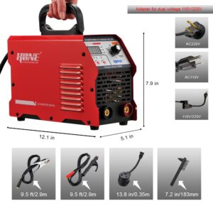 HONE ARC Welder, Actual 185Amp 110V/220V Stick Welder with Lift Tig Function, Digital IGBT Inverter Welding Machine with Hot Start Arc Force Anti-Stick VRD, High Duty Cycle for 1/16"-5/32" Welding Rod