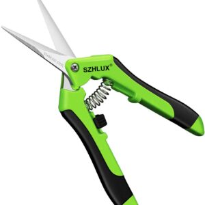 SZHLUX 1-Pack Pruning Shears, 6.5'' Gardening Hand Pruner, Professional Pruning Scissors with Straight Stainless Steel Precision Blades