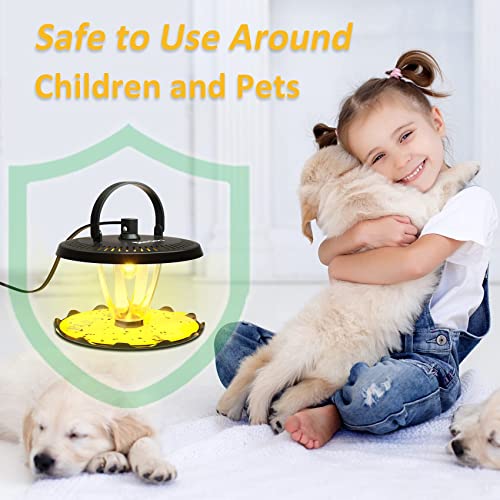 Redeo Flea Trap 2 Pack Bed Bug Traps with 4 Light Bulbs and 8 Sticky Glue Boards, Odorless Non-Toxic Flea Light Traps for Inside Your Home Safe for Kids & Pets