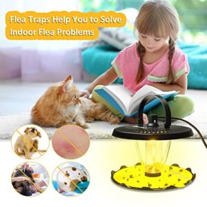 Redeo Flea Trap 2 Pack Bed Bug Traps with 4 Light Bulbs and 8 Sticky Glue Boards, Odorless Non-Toxic Flea Light Traps for Inside Your Home Safe for Kids & Pets