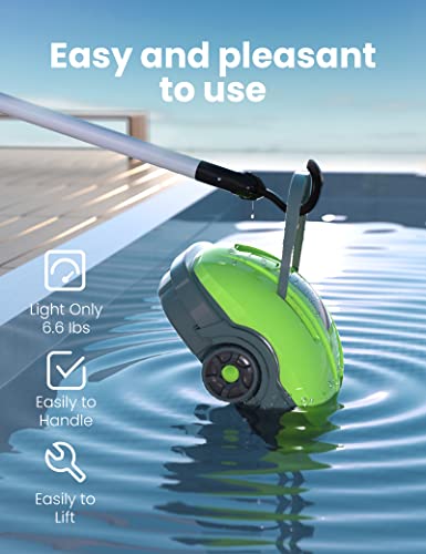 WYBOT Cordless Robotic Pool Cleaner, Automatic Pool Vacuum, Powerful Suction, Dual-Motor, Ideal for Above/In Ground Flat Pool Up to 525 Sq.Ft -Osprey200 (Green)