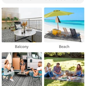 MontVoo-Outdoor Rug Carpet Waterproof 5x8 ft Reversible Patio Rug RV Camping Rug-Plastic Straw Rug Outside Indoor Outdoor Area Rug for Patio Deck Balcony Picnic Beach Outdoor Decor Boho Grey