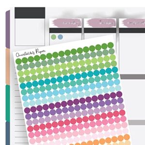 704 mini color coding transparent dots, 25" rainbow dots for organizing, 1/4" dot labels, multi color round stickers, 22 colored circle label, removable, waterproof