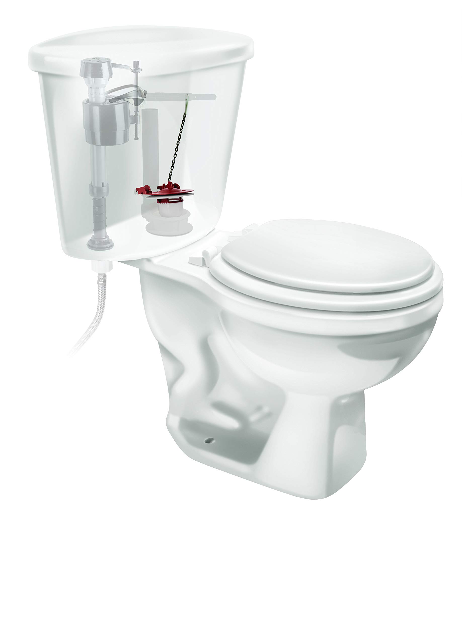 Fluidmaster 513A-016-P4 Adjustable Water Saving 3-Inch Toilet Flapper, Red