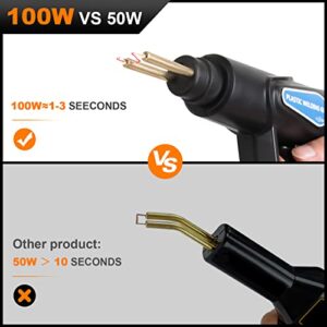 Plastic Welder 100W 110V Plastic Welding Kit Hot Stapler Car Bumper Repair Kit, Plastic Welder Machine Tool with 600PCS Hot Staples, Plier & Knife, 2S Quick Heating Plastic Welder Gun