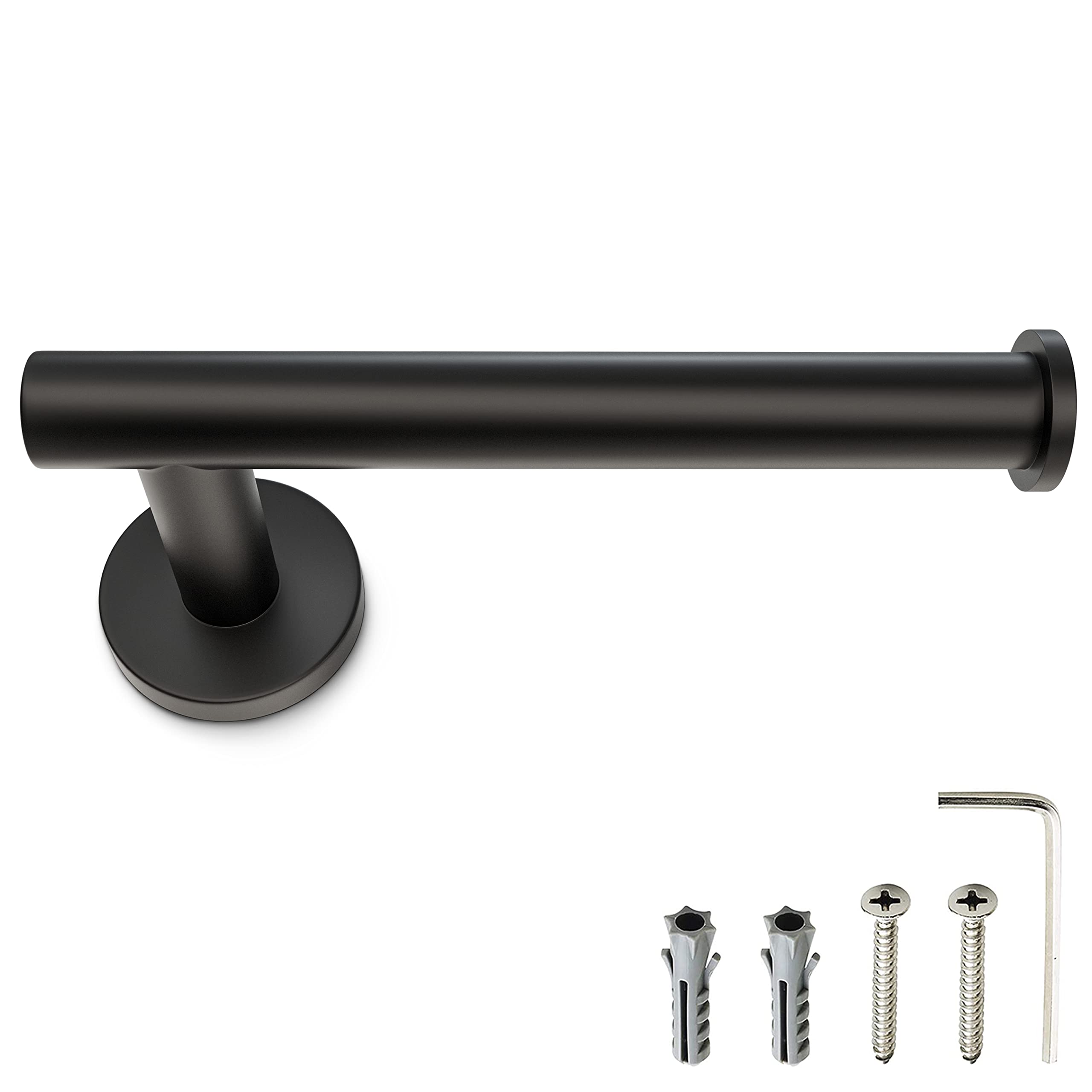 Toilet Paper Holder - 2nd (Matte Black - 1 Pack, Broom Holder)