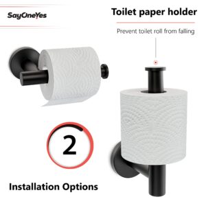 Toilet Paper Holder - 2nd (Matte Black - 1 Pack, Broom Holder)