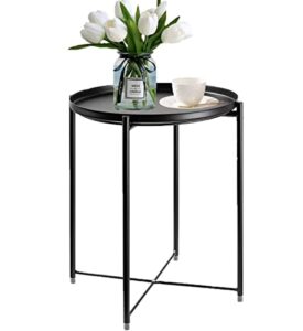 okugafit outdoor side table, patio table, small outdoor table for patio living room bedroom balcony-black
