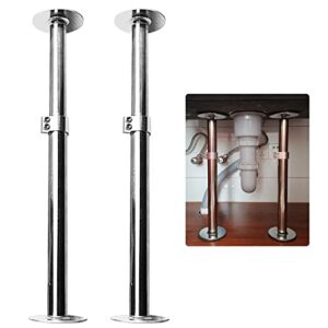 goyappin st-2 undermount sink mounting brackets stainless steel sink legs adjustable sink support brackets，installation and repair system kit for kitchen sink (2 pack, height: 15.7-26.8 inch)