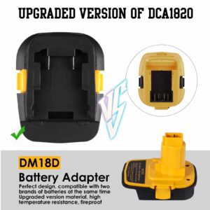 EID for Dewalt 20V to 18V Battery Adapter, 2-Pack DM18D Upgraded Version DCA1820 Converter for Dewalt 18V/20V & for Milwaukee M18 18V Battery to Work for Dewalt 18V Nicad & NiMh Battery Tools