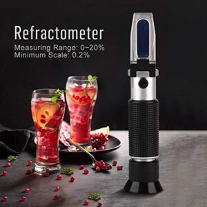 Brix Refractometer with ATC, Accurate Digital Handheld Hydrometer Saccharimeter in Wine Making Beer Brewing Tester Meter Measuring Sugar Homebrew Kit for Food Fruit Juice Honey Maple Syrup Beverages