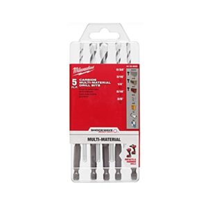 Milwaukee 5 Piece Shockwave Carbide Multi-Material Drill Bit Set