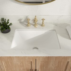 deervalley dv-1u306 ursa undermount bathroom sink, 18'' x 13'' vessel sinks rectangle undermount sink modern white ceramic vanity vessel sink with overflow
