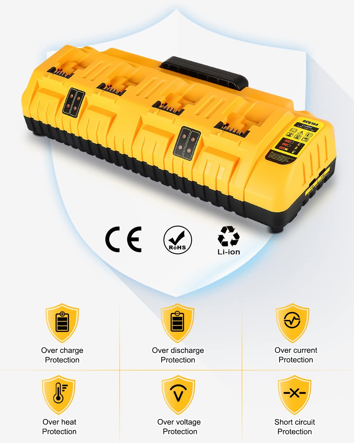 TeenPower DCB104 Replacement for Dewalt 12/20V Max Battery Charger Station