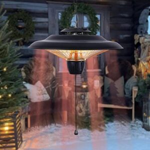 Outdoor Heaters for Patio Electric, 1500W Hanging Outdoor Patio Heater, Infrared Heater Outdoor with 2 Adjustable Mode, Outside Heater Porch Heater Garage Heater, IP34 Waterproof