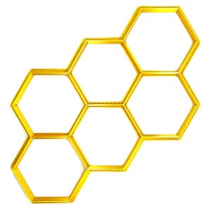 multi 2.25" hexagon geometric cookie cutter, honeycomb multicutter for dough, fondant, clay (hexagon (2.25 inch))