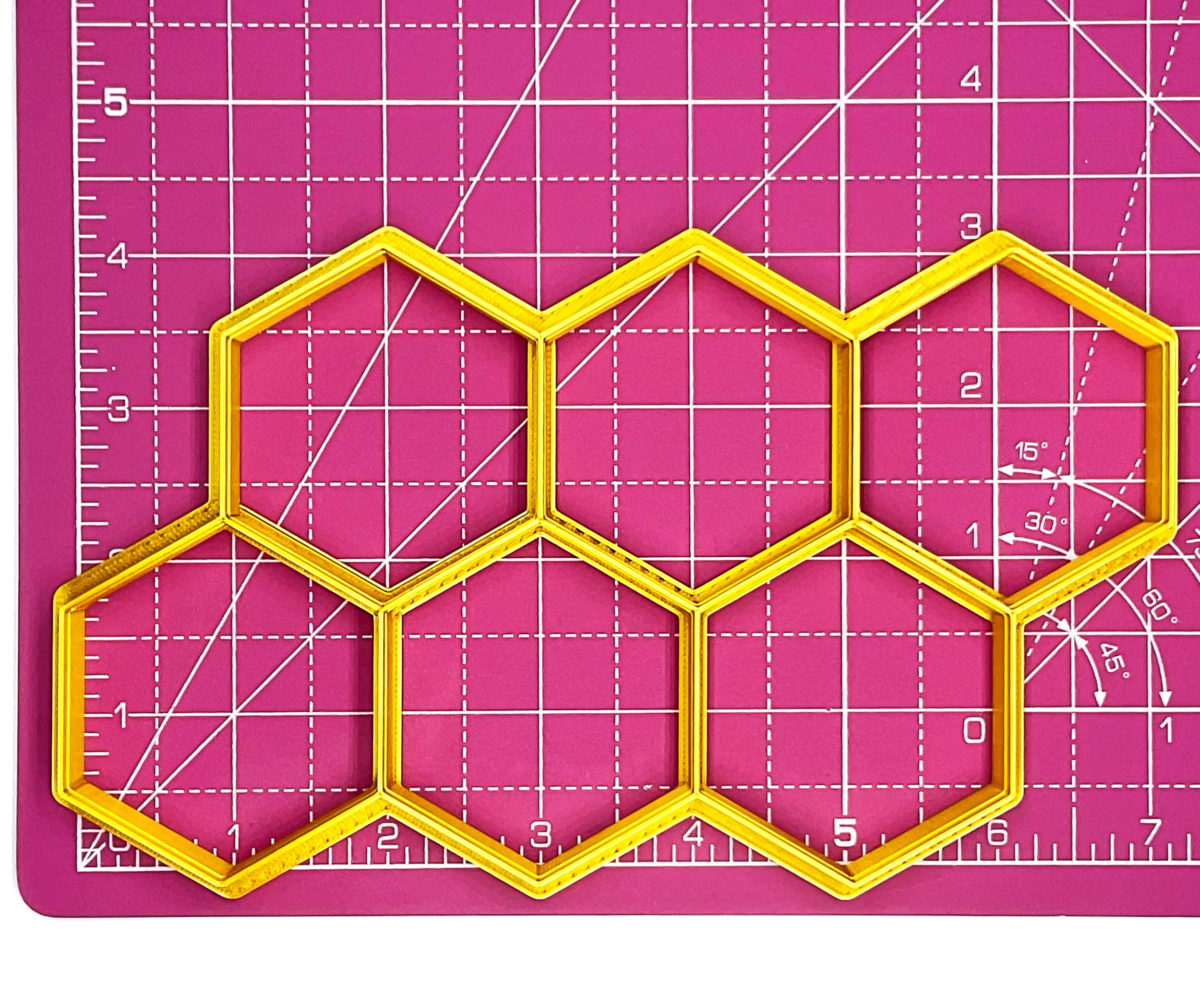 Multi 2.25" Hexagon Geometric Cookie Cutter, Honeycomb Multicutter for Dough, Fondant, Clay (Hexagon (2.25 inch))