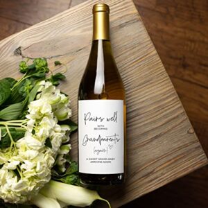 Pregnancy Reveal Wine Label for Parents Mom and Dad, Grandparents Again Announcements Gifts, Wine Bottle Stickers, Having a Baby Cards, Promoted to Grandparents, Im Pregnant