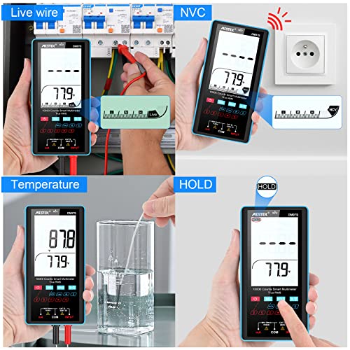 Digital Multimeter Tester MESTEK Smart Voltmeter NCV Testing Auto Range Voltage Tester Measures AC DC Current Volt Ohm Amp Temperature for Electrical Testing & Automotive