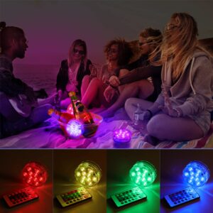 Hortsun 16 Pack Submersible LED Lights with Remote Waterproof Pool Underwater LED Light Battery Operated Bathtub Light 16 Color Changing Lamp for Tub Pool Pond Vase Aquarium Decoration