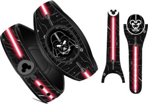red lightsaber, lord warrior wrap magic band decal skin sticker compatible with the disney magicband 2 (red lightsaber, lord warrior)