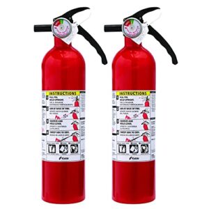 kidde fa110 multipurpose fire extinguishers 2 pack - red, (rating 1-a:10-b:c) - updated - includes custom stickers (2)