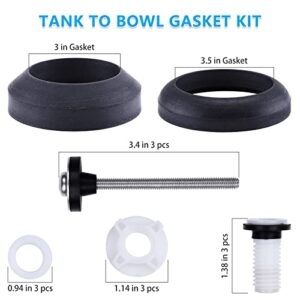 MENNTY Tank to Bowl Gasket Kit Includes Toilet Tank Bolts and Rubber Gaskets for Repairing Toilet Tank Leaks and Fits Most 3"/3.5" Toilet Tanks with Open Flush Valves