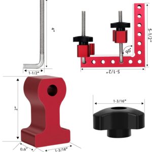 90 Degree Positioning Squares, Right Angle Clamps, Aluminum Alloy Woodworking Carpenter Corner Clamping Square Tool for Picture Frame Box Cabinets Drawers (5.5'x5.5'')