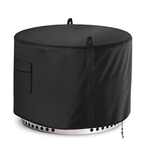 TORUTA Fire Pit Shelter Cover for SoIo Stove Bonfire Round - 32" Heavy Duty 420D Strong Water-Proof, Draw Rope and 2-Point hasp Windproof Design - Black