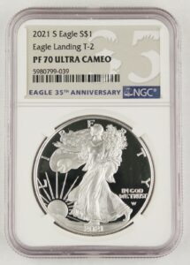 2021 s proof american silver eagle type 2 1 oz pf-70 ngc ultra cameo