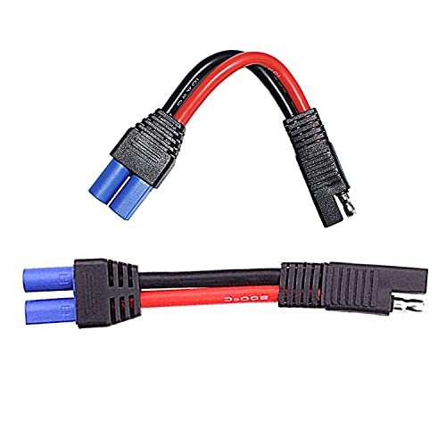 Faoyliye (2-Pack) SAE to EC5 Male Plug Quick Connection Adapter Connector,10AWG SAE Power Automotive Adapter Cable Suitable for Solar Battery Car Battery -15cm