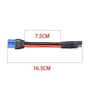 Faoyliye (2-Pack) SAE to EC5 Male Plug Quick Connection Adapter Connector,10AWG SAE Power Automotive Adapter Cable Suitable for Solar Battery Car Battery -15cm