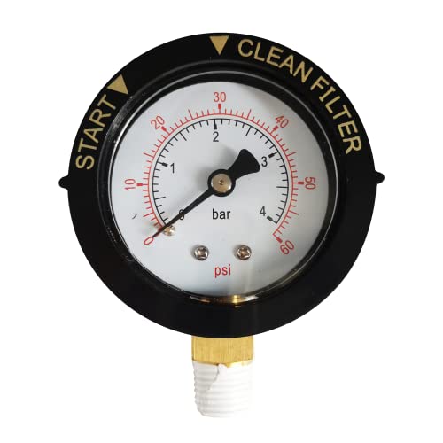 DEF Pressure Gauge 0-60 PSI 190058 Replacement for Hayward Pool/Spa Valve Filters Bottom Mount