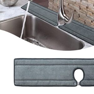 faucet absorbent mat - 24 inch microfiber drip catcher kitchen sink splash guard quick drying sink mats for kitchen sink, bathroom, counter top, farmhouse