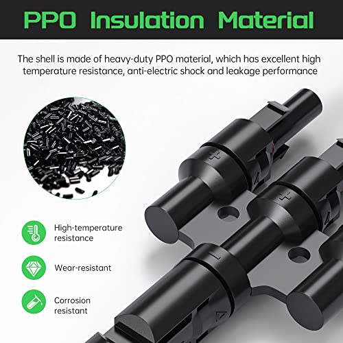 Bateria Power Solar Branch Connectors, Y Connector in Pair for Parallel Connection Between Solar Panels (T3 Y Connector)