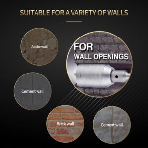 CPROSP Concrete Hole Saw Kit Wall Drill, SDS Plus &Max Shank Hole Saw, for Cement Brick Wall, Kit 30 40 65 80 100 mm